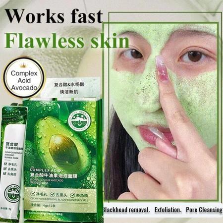 SEREN Avocado Bubble Mask 1 dus isi 4g*12pcs masker komedo dan pori pori wajah masker jerawat dan be