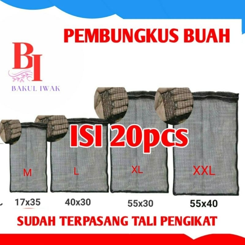 Jaring Buah Karung Bawang Brongsong Kelengkeng 20Pcs