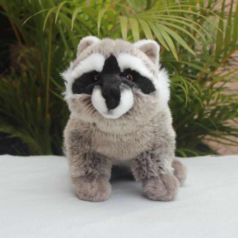 Simulation Animal Raccoon Plush Doll Grey American Raccoon Doll Toy Animal Cloth Doll Birthday Gift 