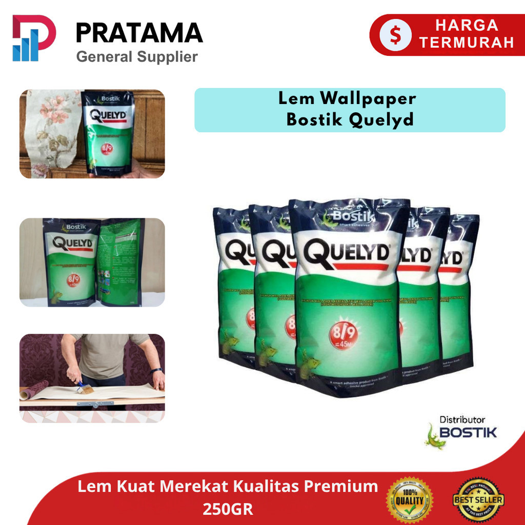 LEM PEREKAT WALLPAPER DINDING - BOSTIK QUELYD