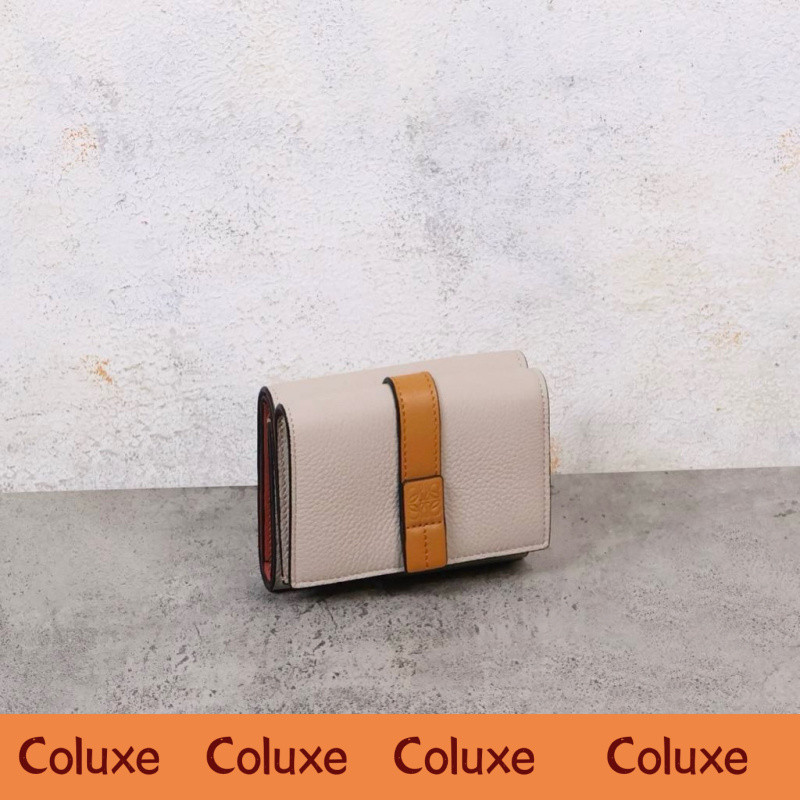 NEW LOEWE Trifold Tri-Fold Wallet in Soft Grained Calfskin