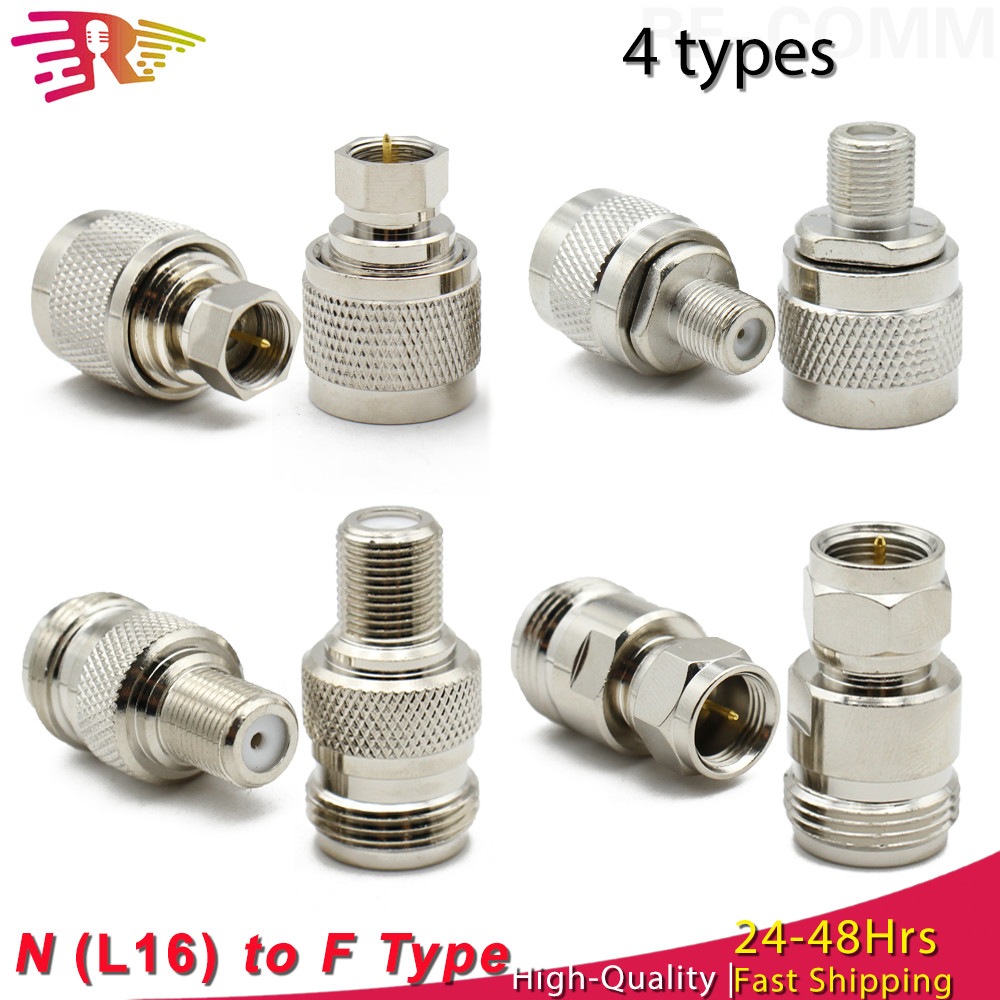 1Pcs Adaptor Konektor RF Coaxial L16 Tipe N ke Tipe F Male Female Lurus untuk Kabel Antena Siaran TV
