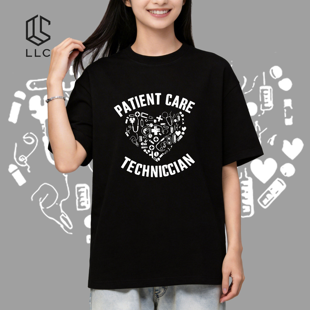 Kaos Teknisi Perawatan Pasien | Desain Grafis Hati Medis | Tersedia COD untuk Indonesia