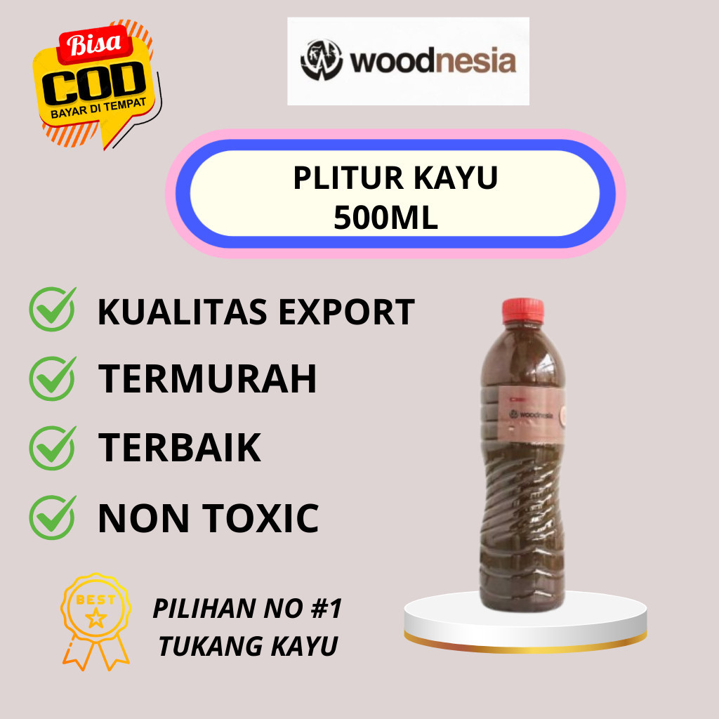 Politur 500ml Plitur Kayu Jati dan Kayu Mahoni Water based Pengkilap Kayu