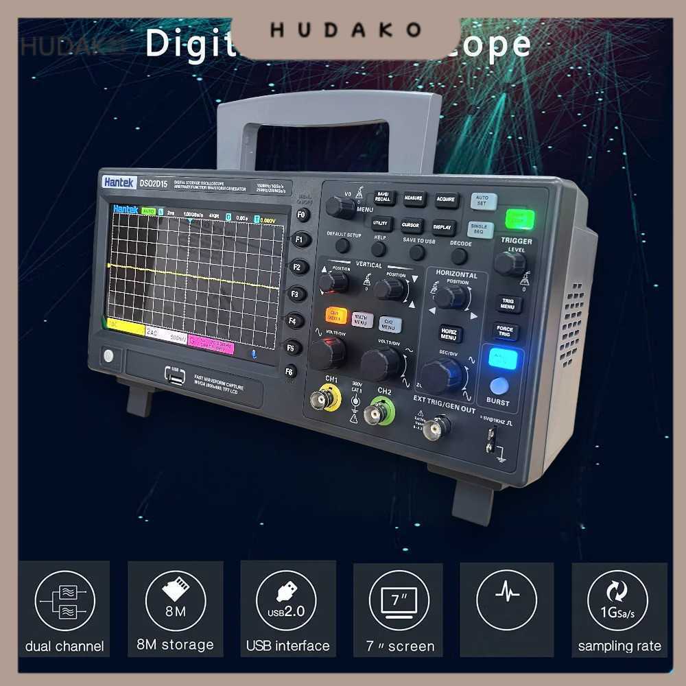 Hantek Digital Storage Oscilloscope Signal Generator with P4100 Probe - DS02D15
