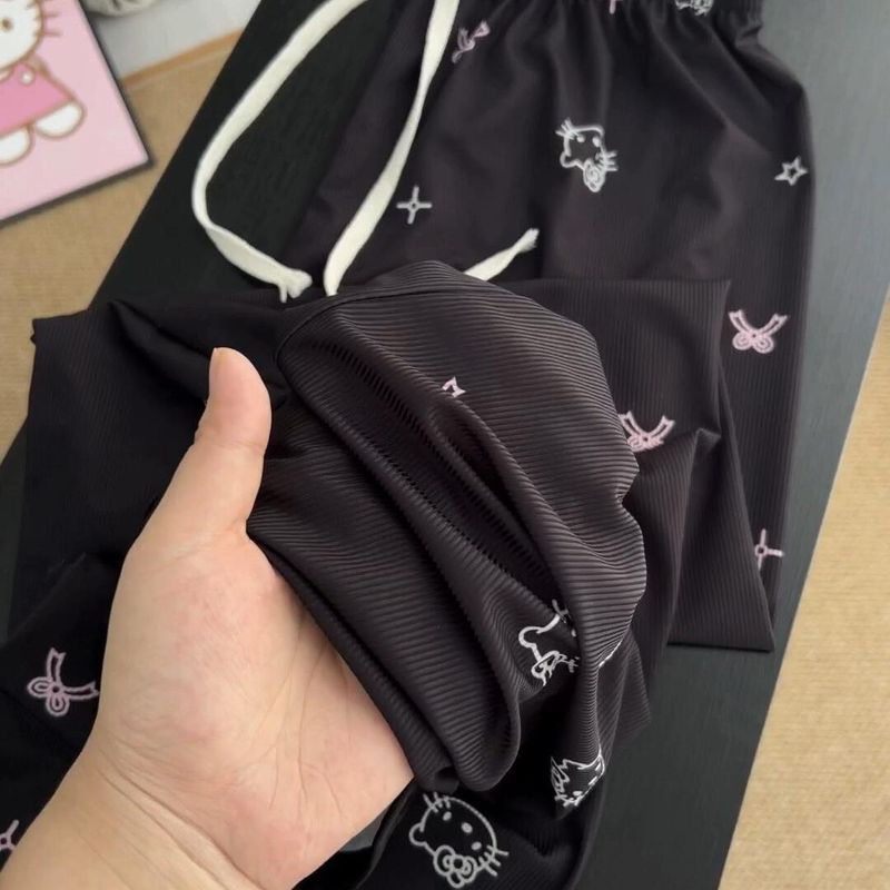 Lightweight pants/women's cool ice silk loose pants