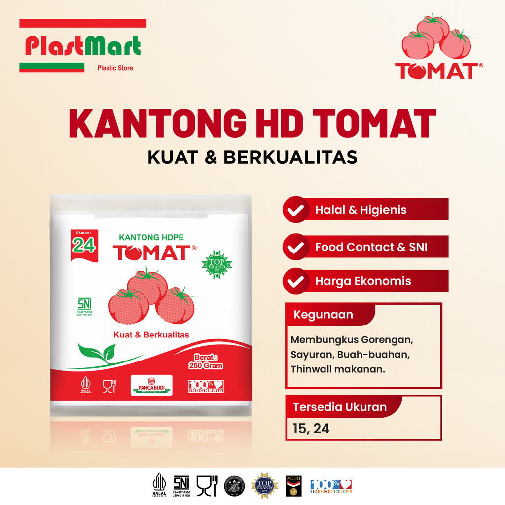 Kantong Plastik Kresek Tomat Bening 15 / Plastik HDPE Bening (Grosir)