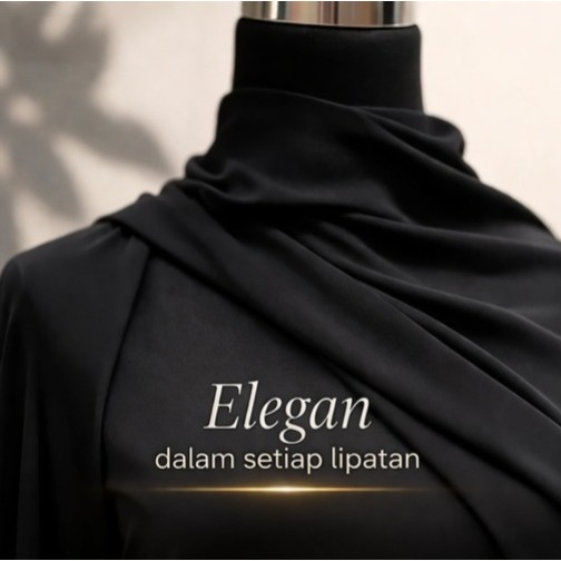 1  Roll kain Sifon Silky ARAB/ Sifon Jetblack LEUWITEX Plat Hijau