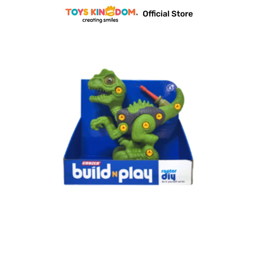Toys Kingdom Cruzer Build N Play Raptor DIY - Hijau Action Figur Mainan Koleksi Dinosaurus Anak Mini