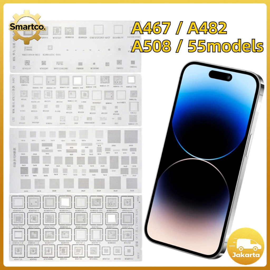 4PCS/set Cetakan Universal IC Plat Amaoe Amaoe A467 / A482 / A508 / 55Models / Stencil Plat BGA Univ
