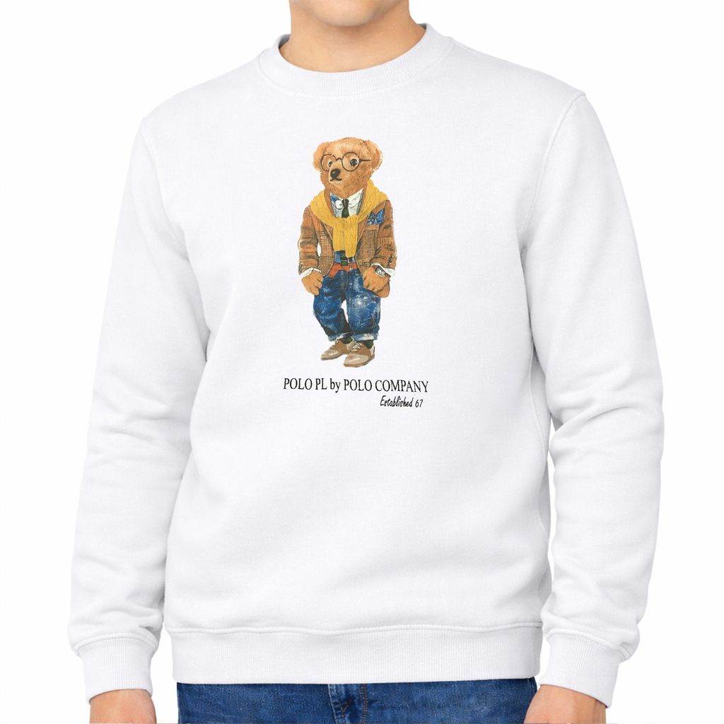 POLO - 7998.25 Sweatshirt Mens Bear - White