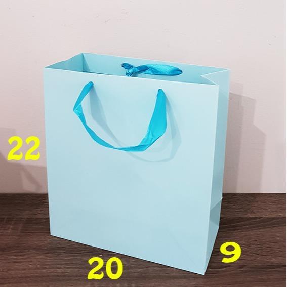 ( 12 biji ) paper bag warna pastel ukuran 20x22 | paperbag polos tali pita | tas kertas souvenir - B