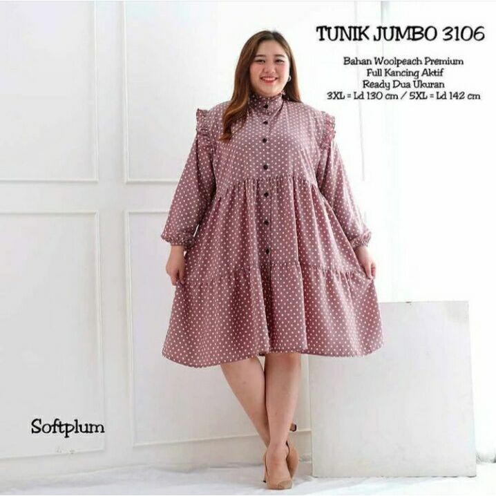 TUNIK JUMBO SERUT POLKADOT TERBARU