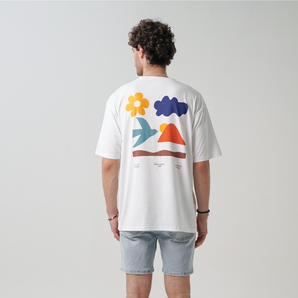 [Ori] CELCIUS Kaos Lengan Pendek Oversize LIN000702C Putih Kaos