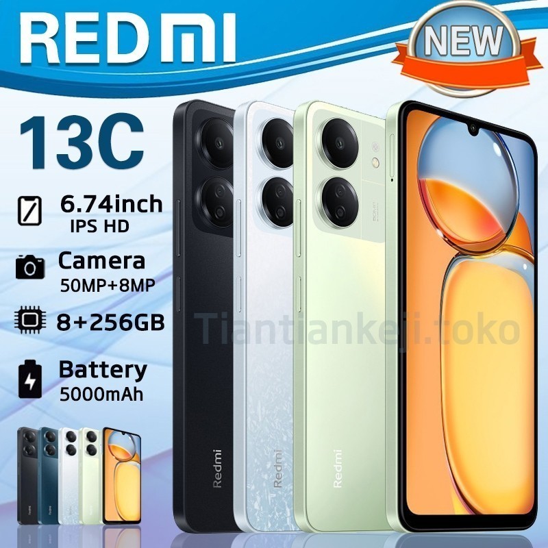 HP XIAOMI REDMI 13C RAM 8/256GB FULLSET GARANSI 12 BULAN Smartphone