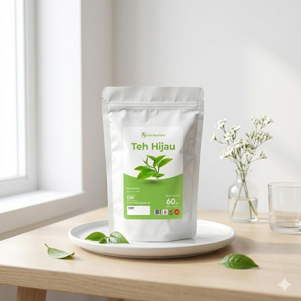 Teh Hijau Asli Citra Bumi Farm - Green Tea 100% Detox Diet Pelangsing Alami Isi 30 Kantong Celup