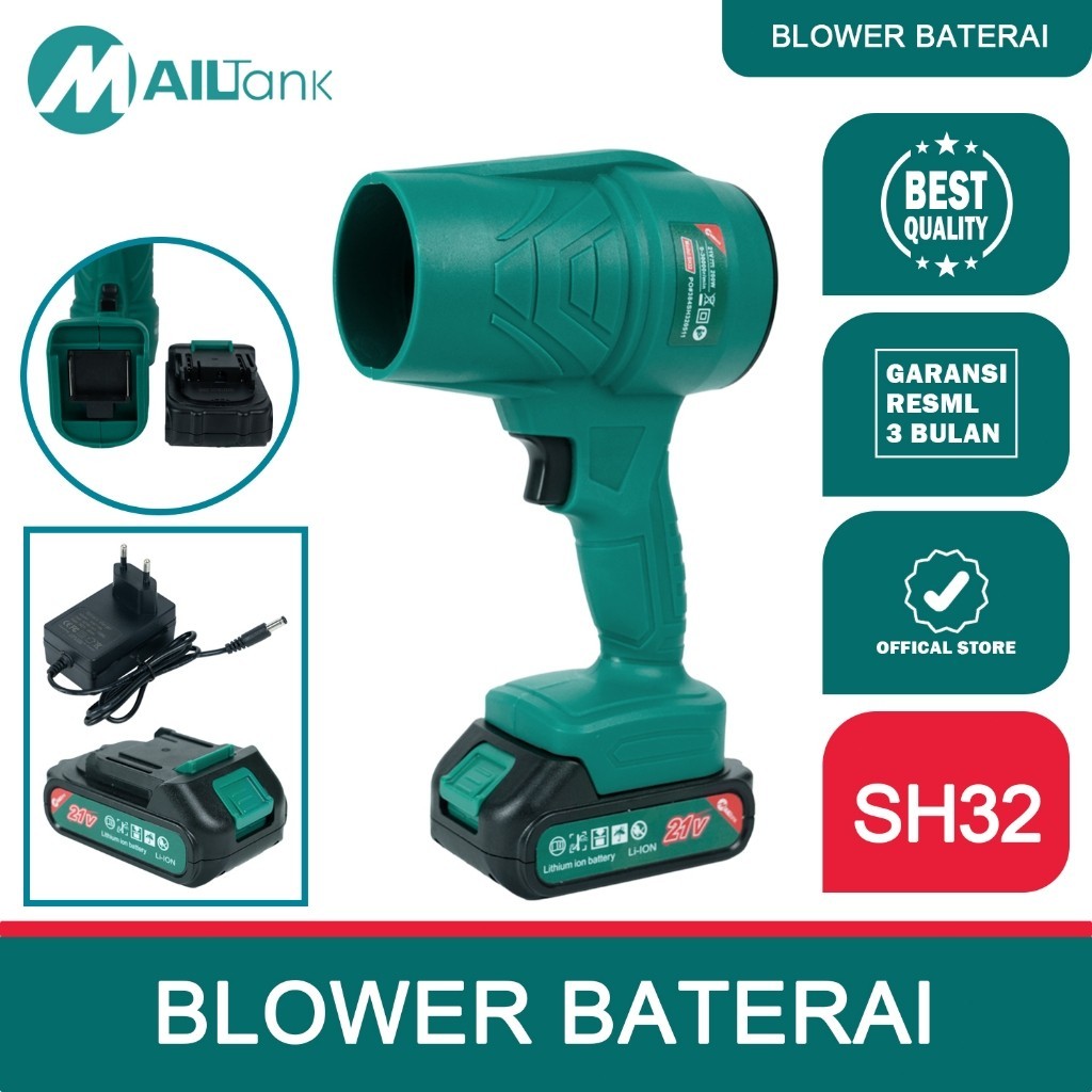 MAILTANK SH32 Brushless Mesin Blower 1 Baterai Litium Turbo Blower Cordless Blower Baterai Angin Ken