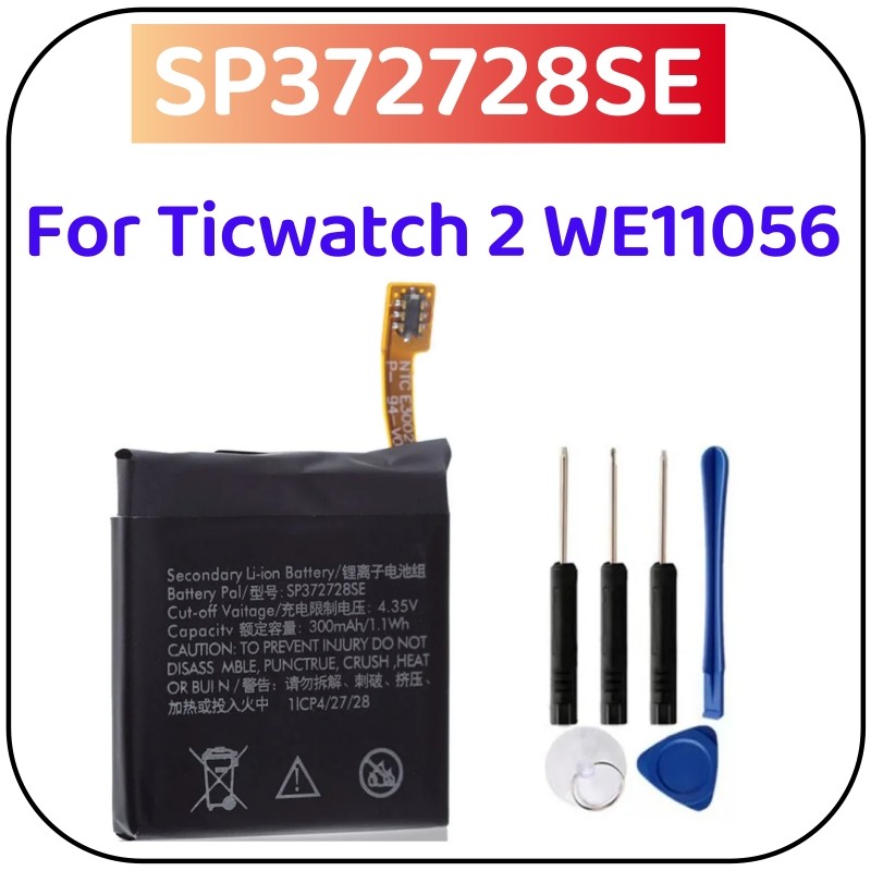 SP372728SE Original Replacement Battery For Ticwatch 2 Ticwatch2 Ticwatch Express WE11056 + Free Too