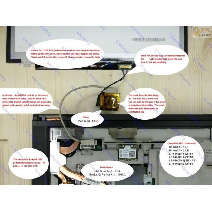 Nt Lcd Controller Board Kit Lvds Edp Cable Wqhd 2560X1440 1440P Ips