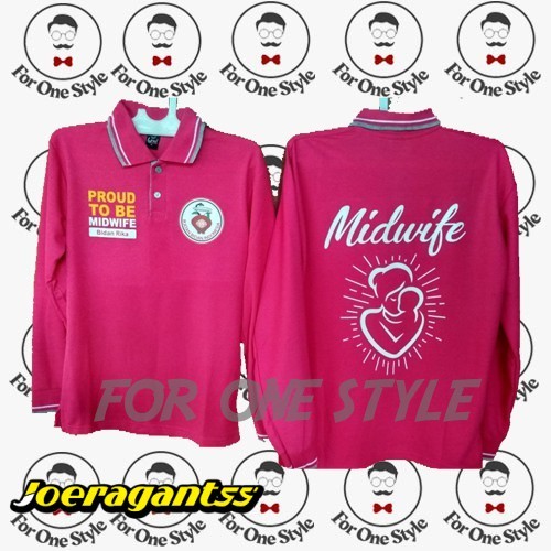Kaos Bidan Polo Berkerah boleh Request Desain - POLOSHIRT PANJANG BIDAN - KAOS POLO PANJANG