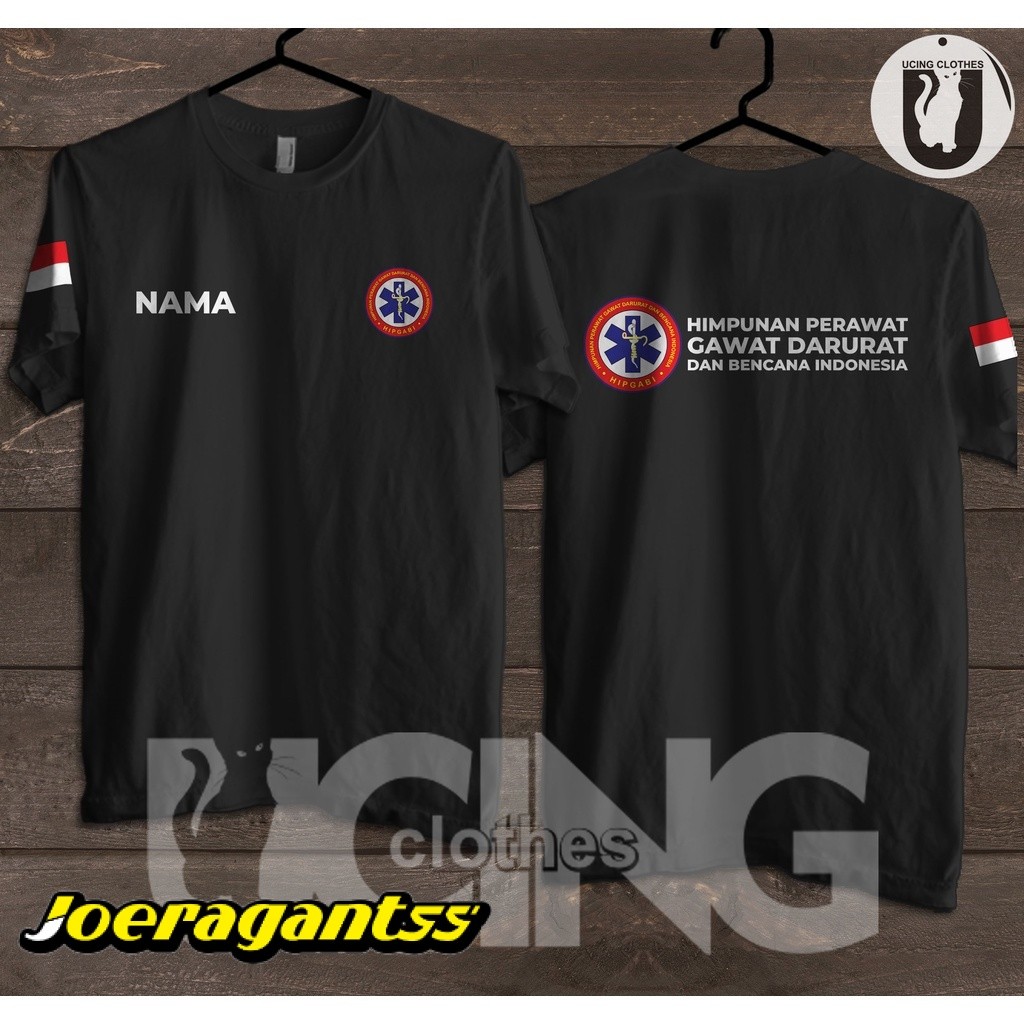 Kaos Baju HIPGABI Himpunan Perawat Gawat Darurat dan Bencana Indonesia Gratis Nama Kamu Kaos Kesehat