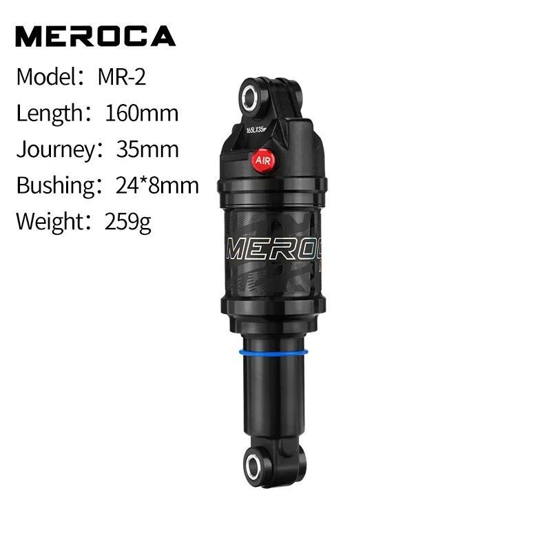 MEROCA Bicycle Air Shock Absorber 165mm/190mm Length Adjustable Air Pressure Mountain Bike Air Shock