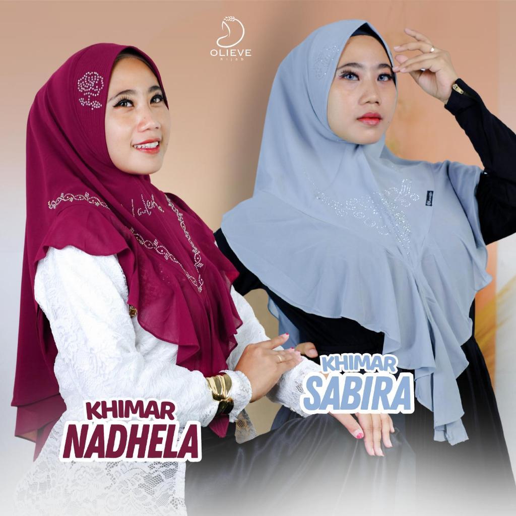HIJAB MU l KHIMAR NADHELLA x KHIMAR SABIRA Ceruti Polos Cantik Elegan Wanita Muslim Syari Kerudung I
