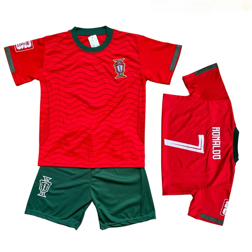 cod setelan baju bola anak Portugal Ronaldo / baju bola Ronaldo setelan anak murah