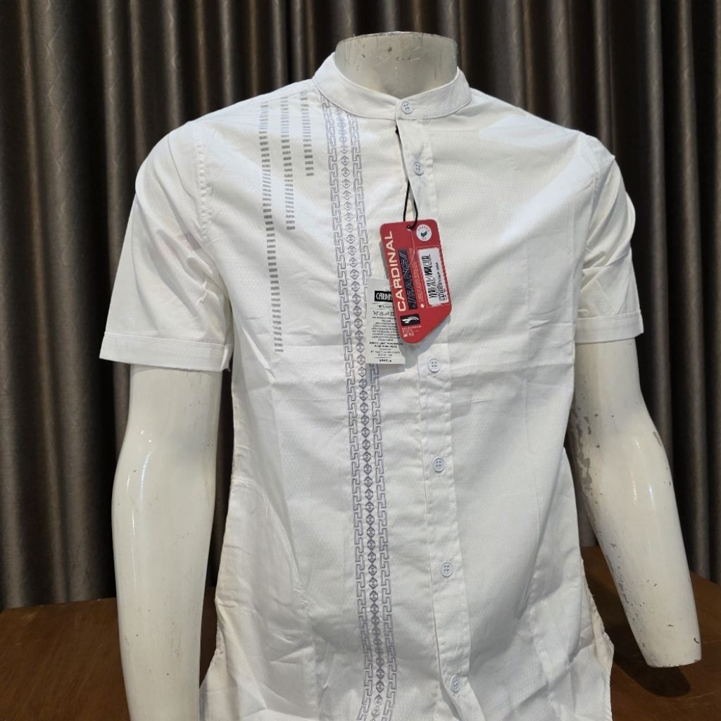 PROMO AWAL TAHUN KOKO MUSLIM CARDINAL JEANS  LENGAN PENDEK SLIMFIT