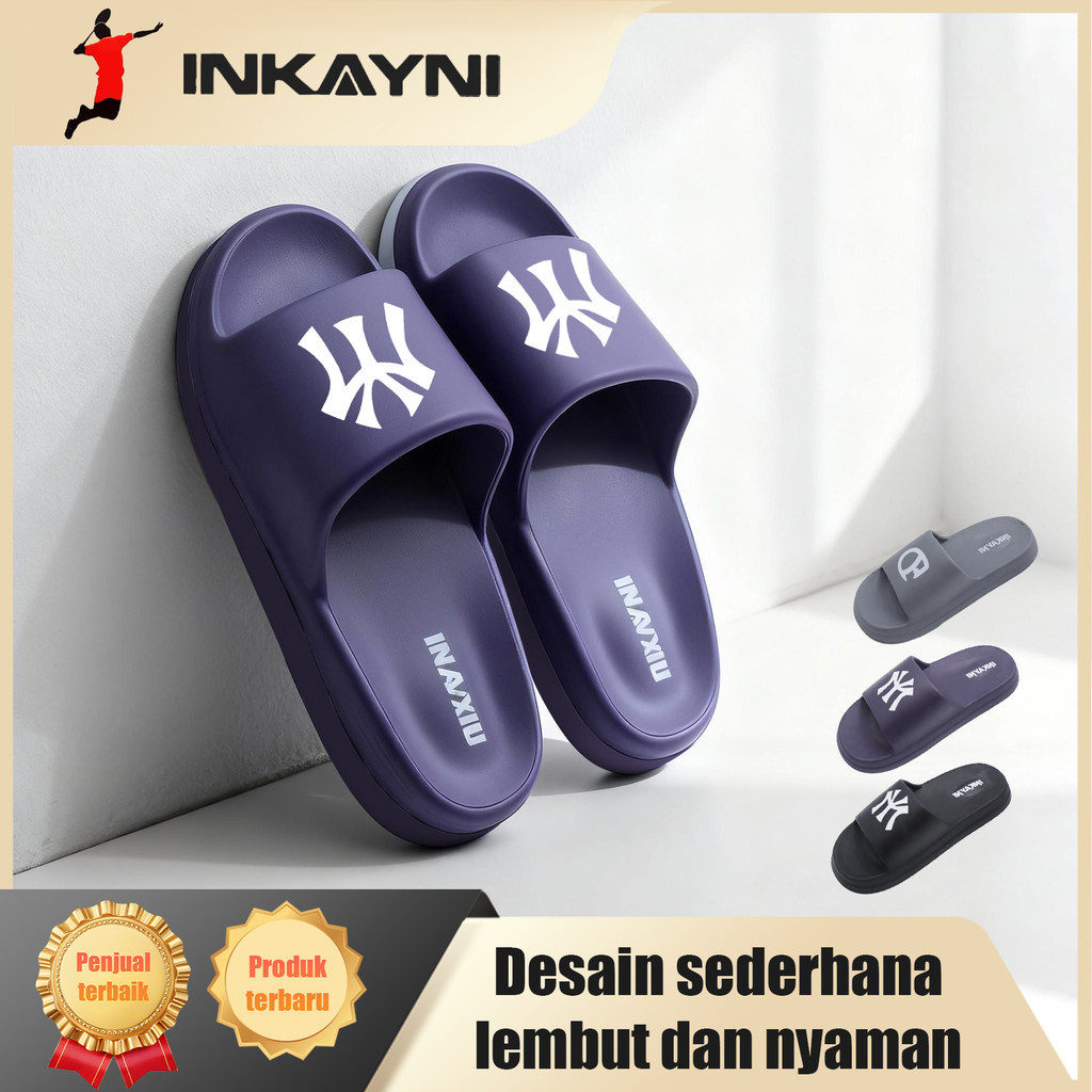 CA - Sandal Pria Karet Empuk Anti Slip Sepatu Sandal Pria Slop Karet Motif Sandal Slip on Pria Casua