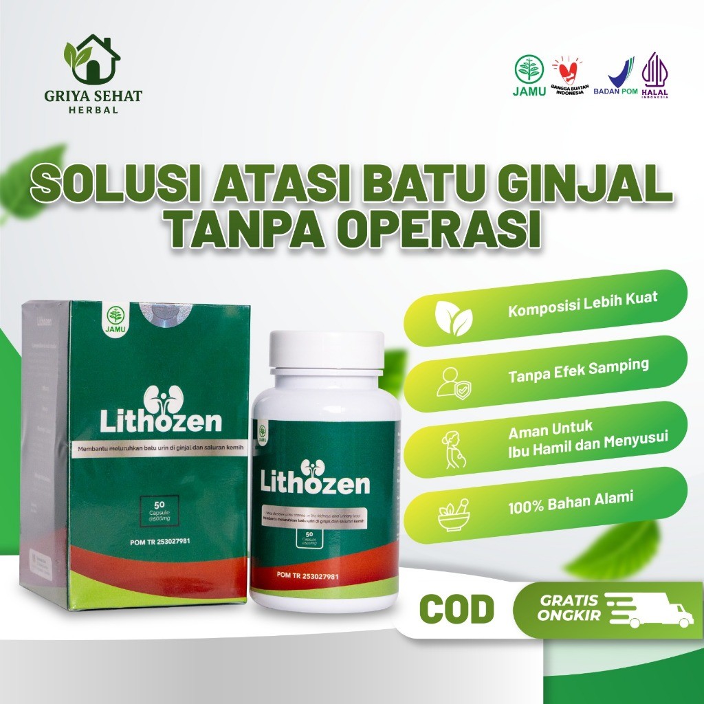 Obat Herbal Lithozen - Atasi Batu Ginjal Kencing Tidak Tuntas Kencing Berbusa