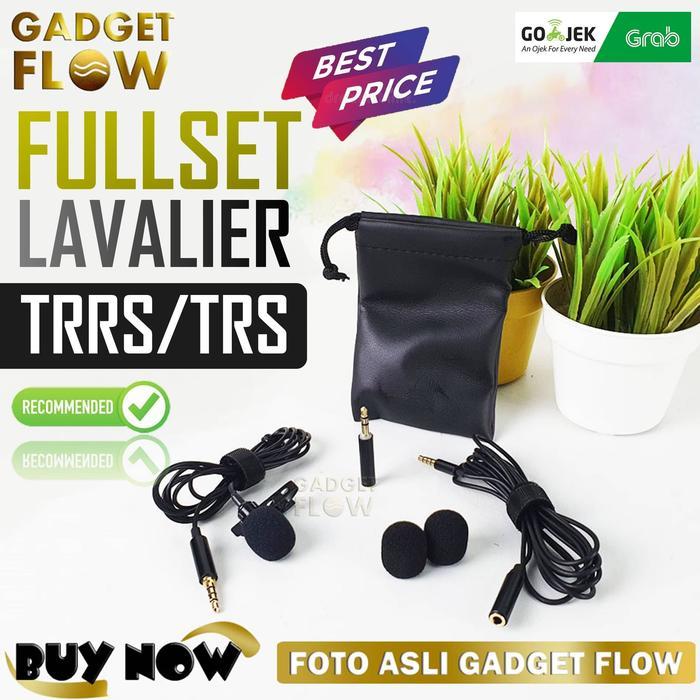 Microphone Mic Clip On Lavalier TRRS TRS & Extension 2M  DSLR PC