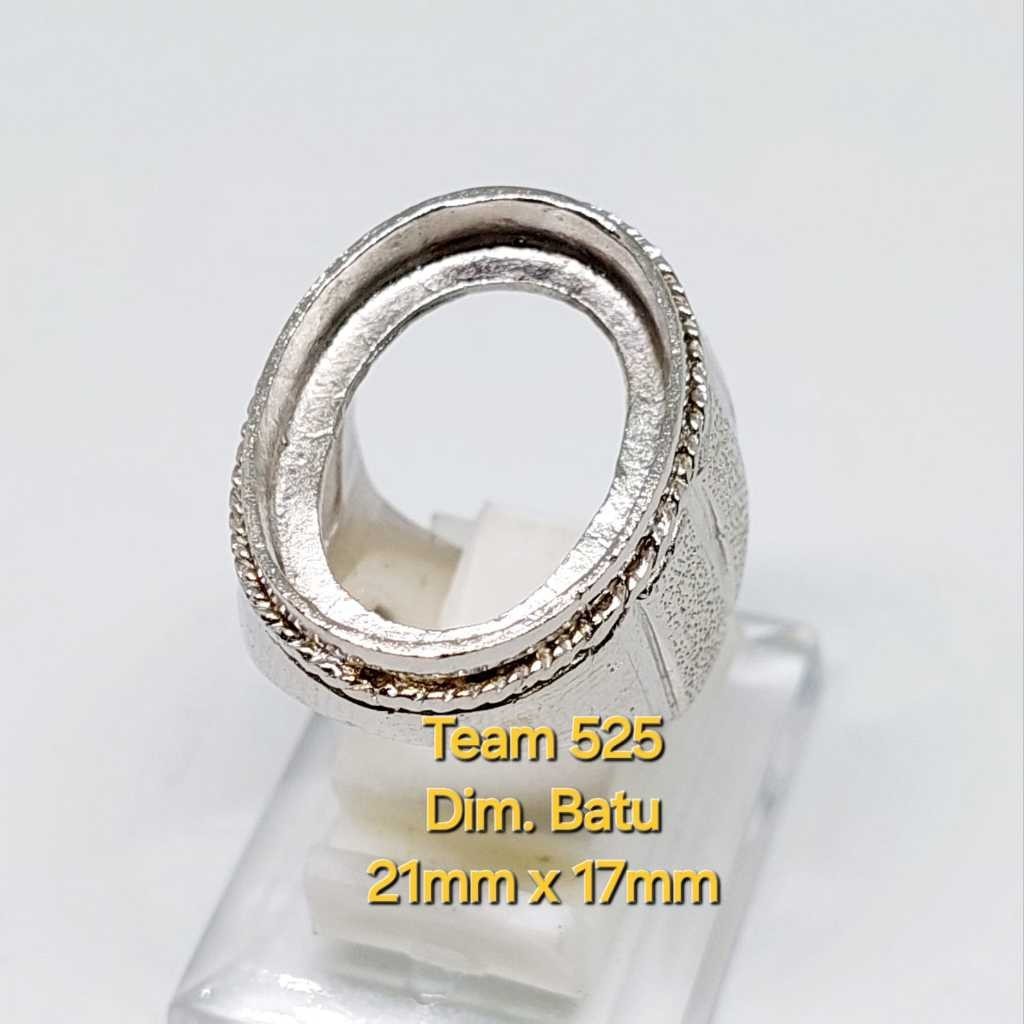 Ring emban alpaka super dim 21x17 tanam minimalis motif simple pengikat ring cincin batu akik eceran