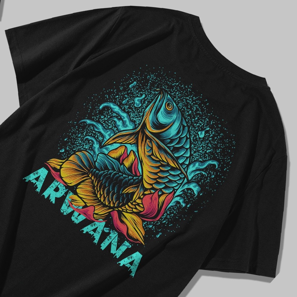 Kaos Arwana Fish Indonesia Baju Ikan Aquarium Arowana Premium 30S FH TERMURAH