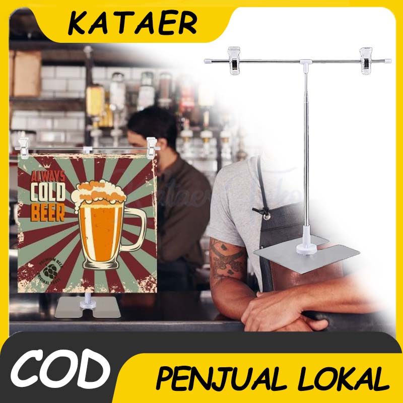 29-93cm Adjustable Banner Display Stand / Jepit Promosi Banner / T Stand Pop Meja