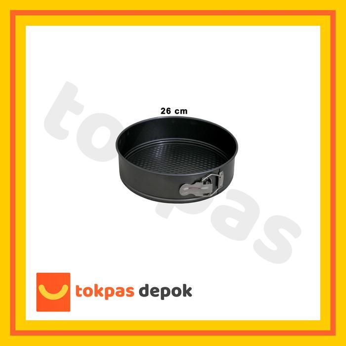 Loyang Bulat Bongkar Pasang Teflon Cetakan Kue Cake Pan HL A 033 Hitam Kitchenware loyang  bolu  jad