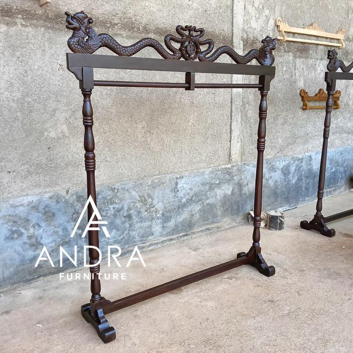 gawangan baju ukiran naga kayu jati custom design, gawangan batik naga