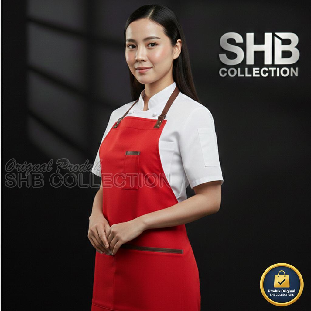 Apron Keren Premium Celemek Masak Pria / Wanita Apron Barista Celemek Dapur Apron Bartender Koki Che