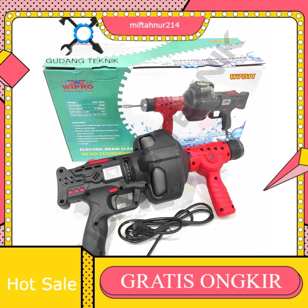 Mesin Pembersih Pipa Listrik WIPRO W7011 / Electric Pembersih Saluran Pipa Macet WIPRO W 7011 - WIPR