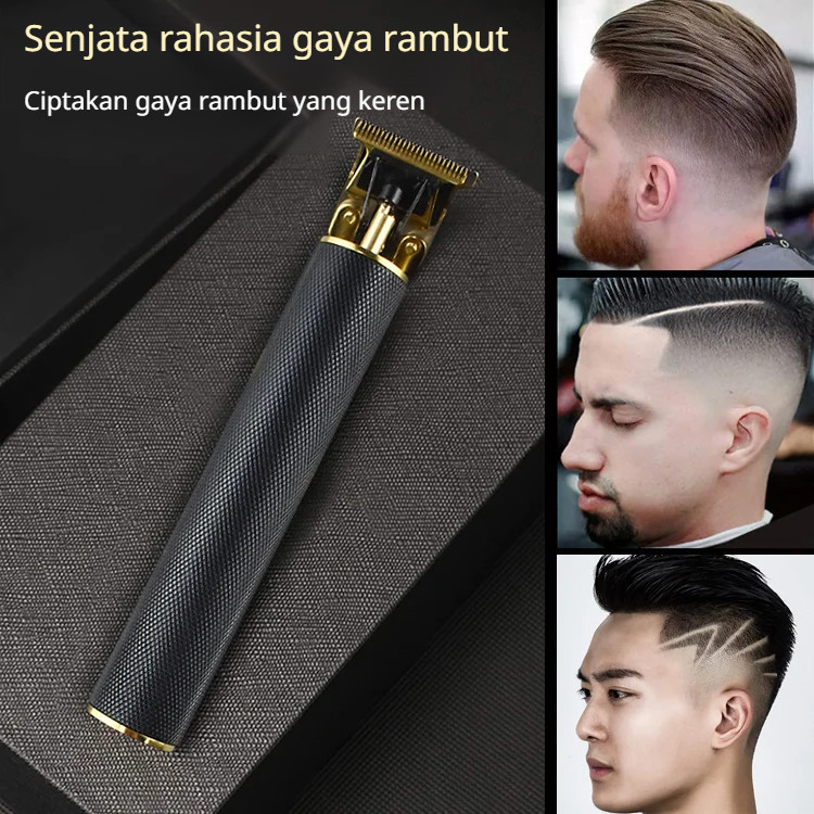 Kit Lengkap 5-in-1 Alat Cukur Rambut Elektrik Pria, Trimmer Model Rambut Profesional & Pisau Cukur P
