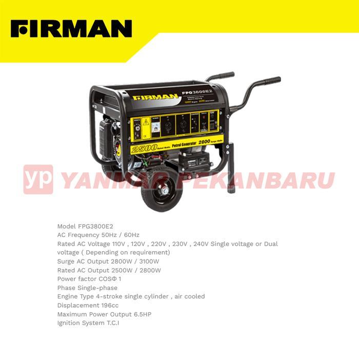 Genset Stater 2500 Watt Full Tembaga FPG 3800 E2 FI FIRMAN