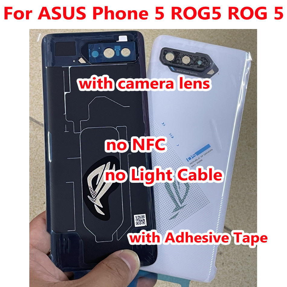 NEW Back Battery Cover Housing For ASUS Phone 5 ROG 5 5S Phone5 ZS673KS I005DB Rear Door Case + Came