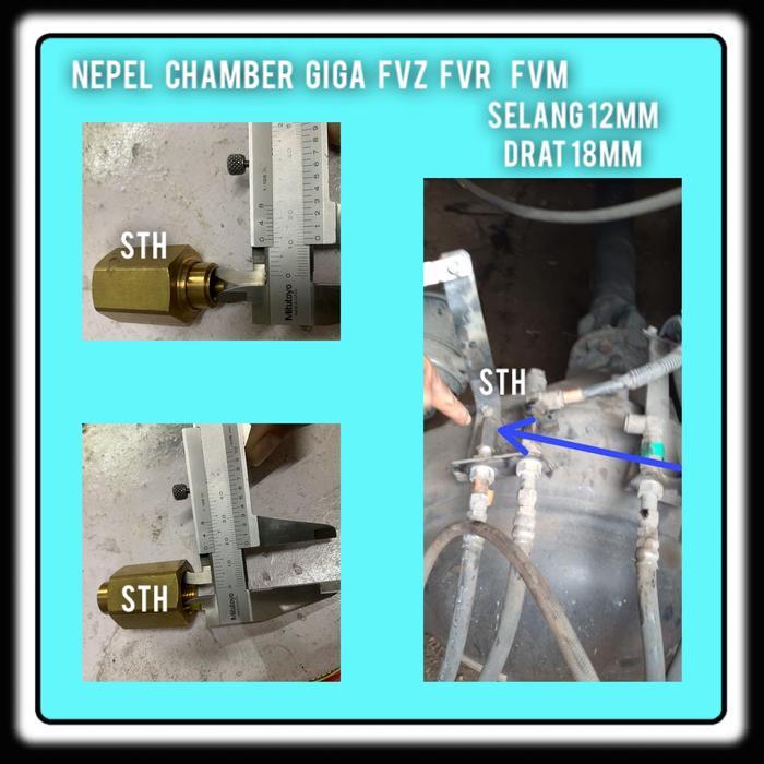 NEPEL CHAMBER GIGA FVZ FVM FVR DRAT 18MM SELANG 12MM QUALITY