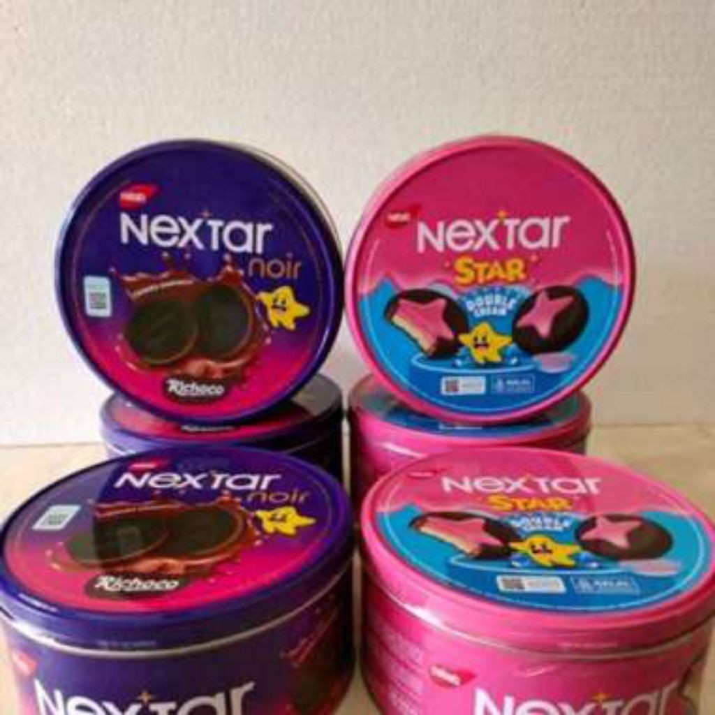 everleafco - Nextar Wafer Cokelat Kaleng 105gr | Varian Noir & Star | Snack Wafer Coklat