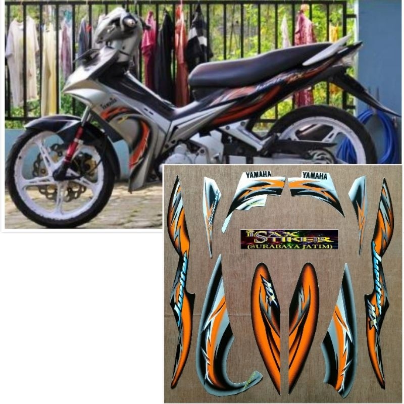 Striping Original Yamaha Jupiter MX 135 silver oren tahun 2006