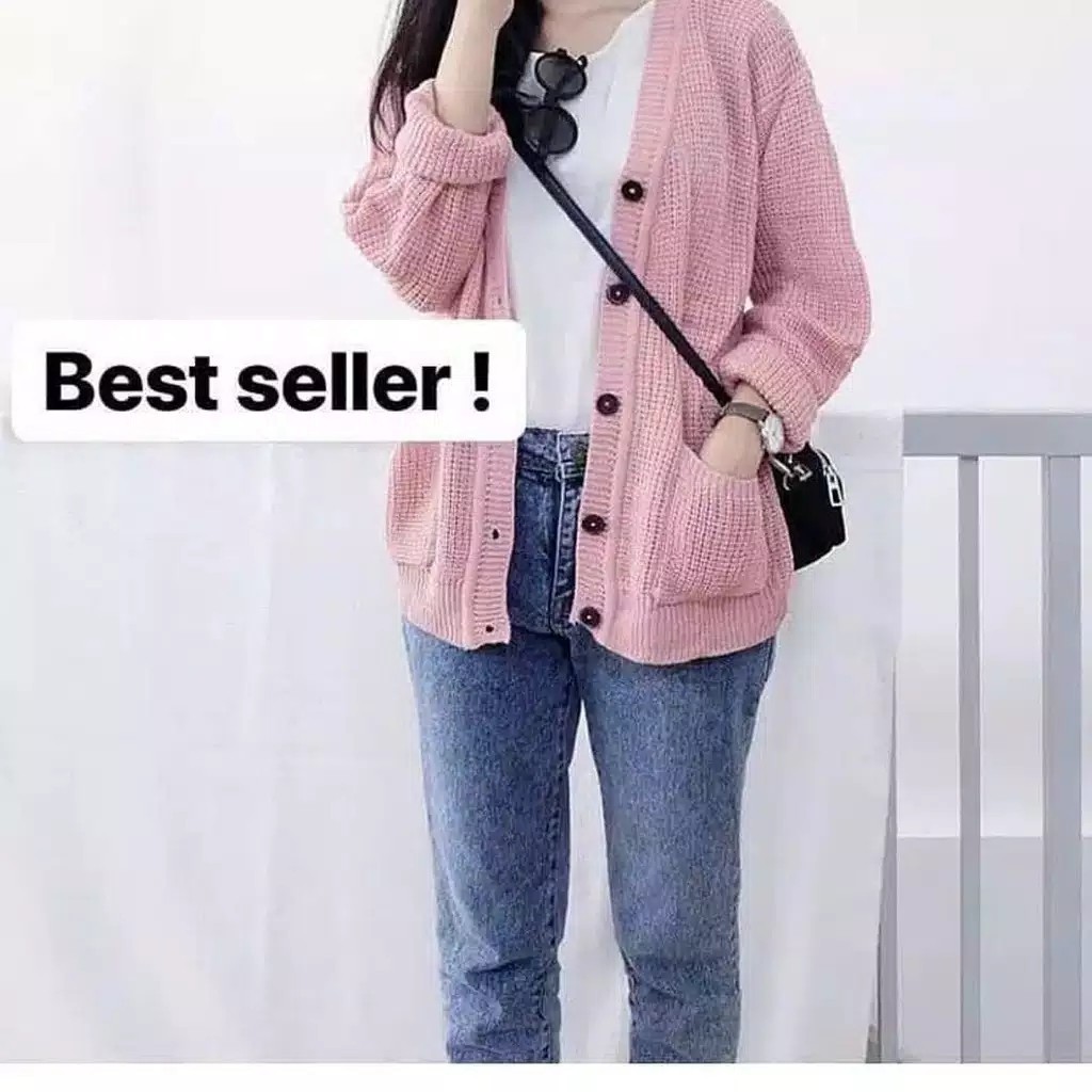 sweater rajut Kancing / sweater rajut wanita korean style /  sweater / sweater wanita / sweater raju