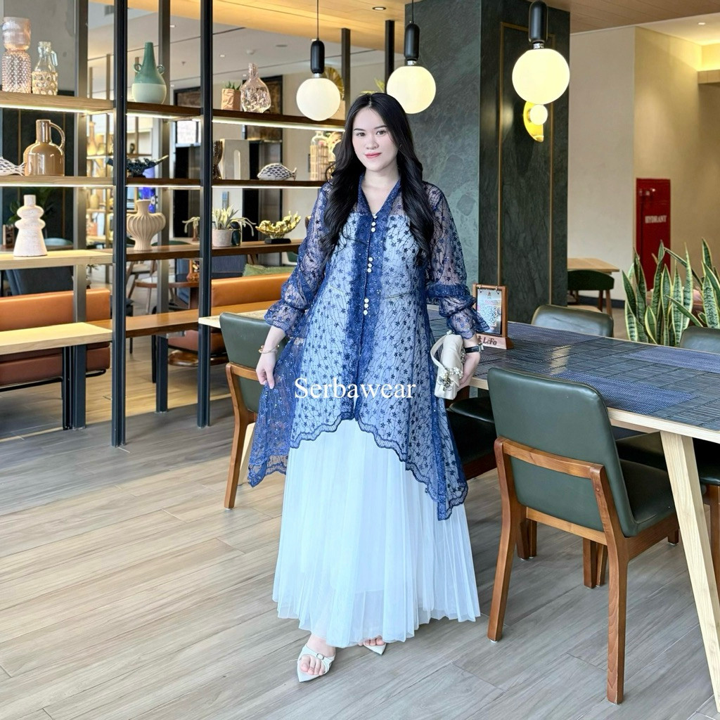 Fahira Outer Tunik Tille Payet Kondangan Lengan Panjang | Outer Kondangan | Outer Payet | Outer Leba