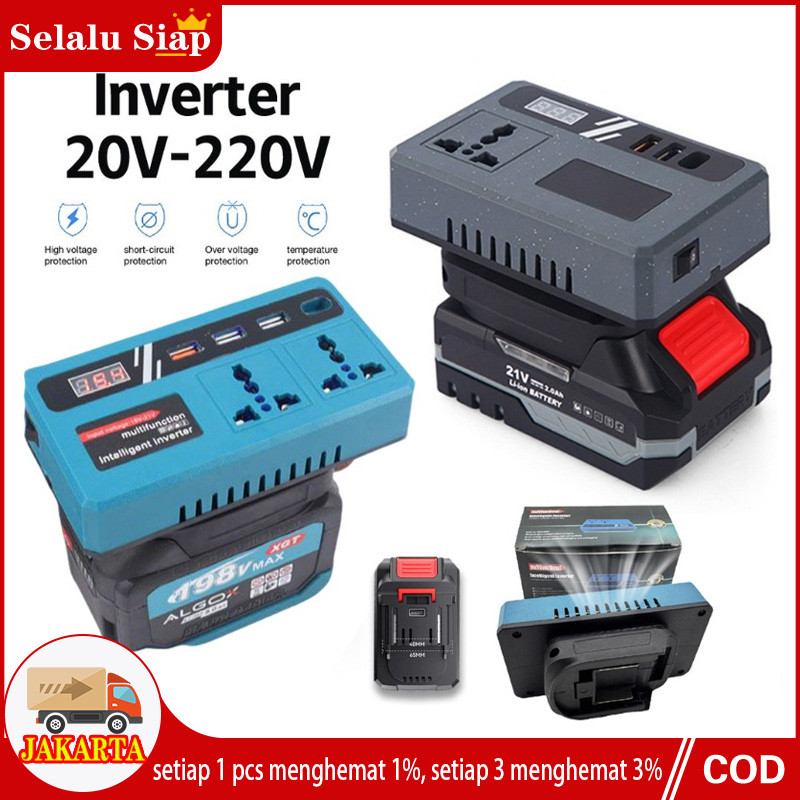 Inverter 12v24v ke 220v soket Baterai Makita Fast Charging USB 12v soket konverter daya multifungsi 