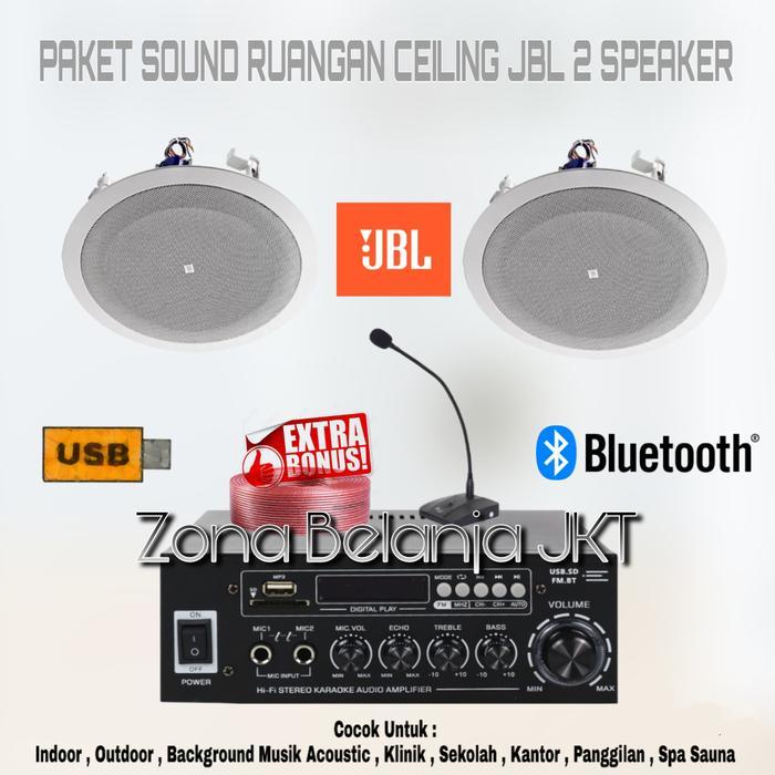 PAKET SOUND RUANGAN SPEAKER CEILING JBL 8 INCH 2 SPEAKER ( SET 1 )