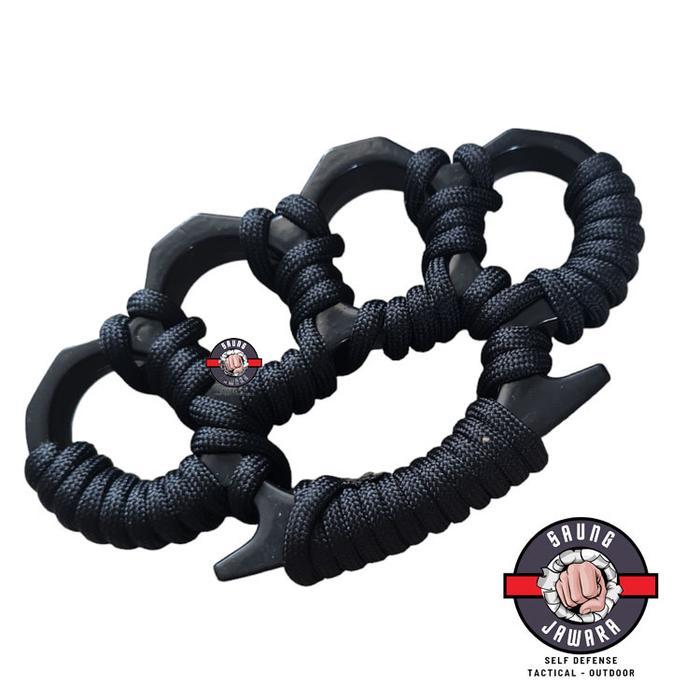 KlikSport Tactical Steel KNUCKLE Baja Tebal Paracord Anti Slip Bernakel TERKUAT - Hitam, Knuckle Onl